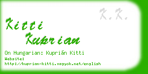 kitti kuprian business card